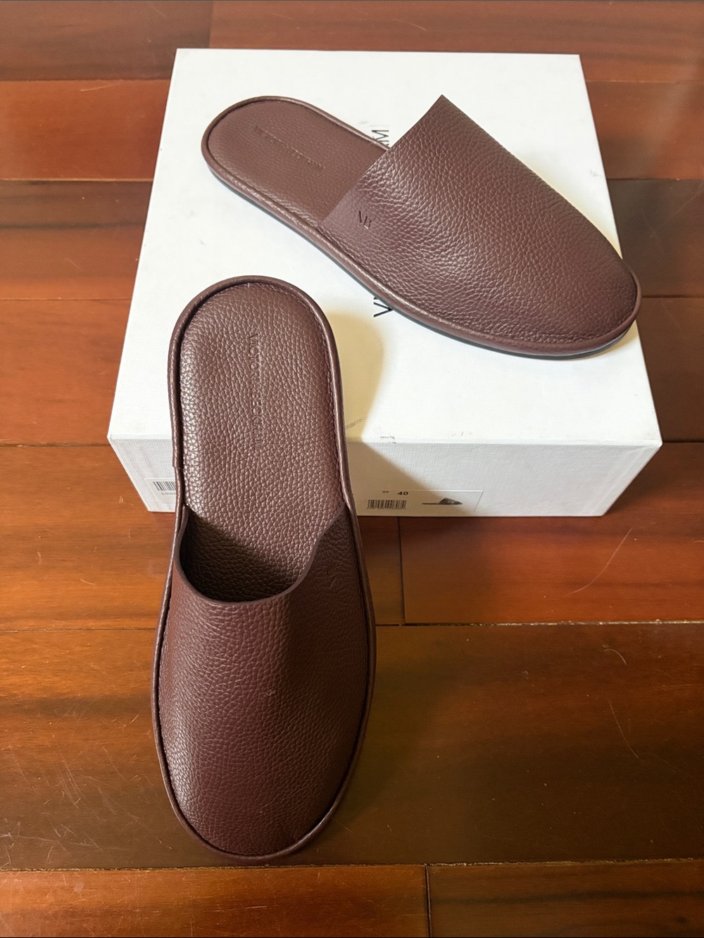 Victoria Beckham Brown Leather Slip-On Loafers - NEW